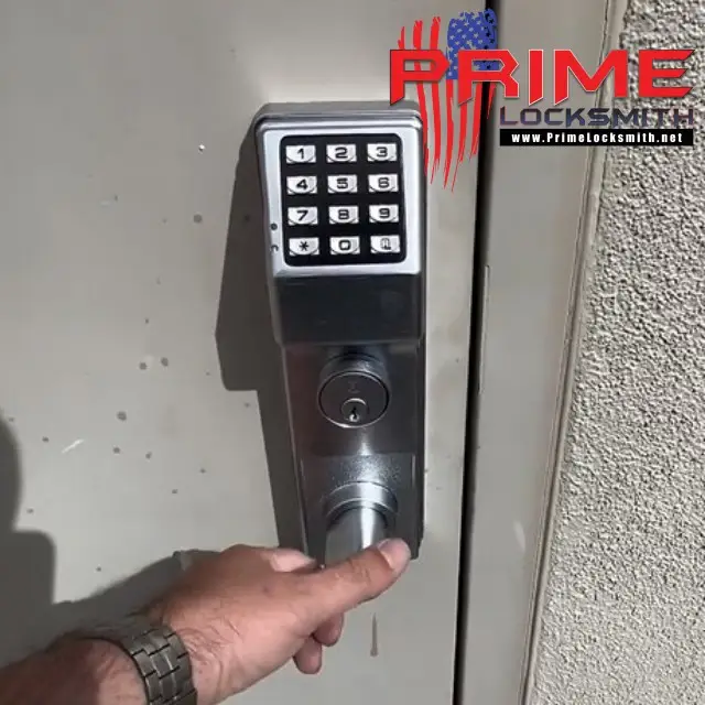 Installation of the Keypad with Push bar Keypad with Push Bar Installation locksmith video in Las Vegas, NV
