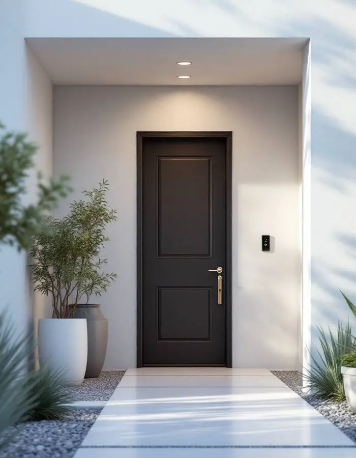 Secure modern front door of a home in Spring Valley
